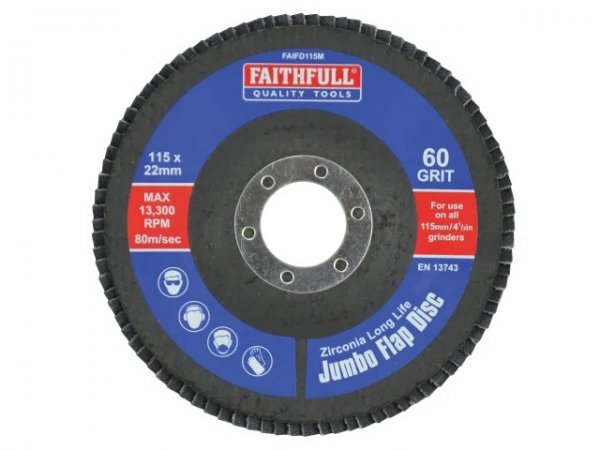 Faithfull FAIFD115M 115mm Flap Disc 60Grit