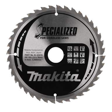 Makita B-32976 Specialized Circular Saw Blade 190mm x 30mm 40Teeth