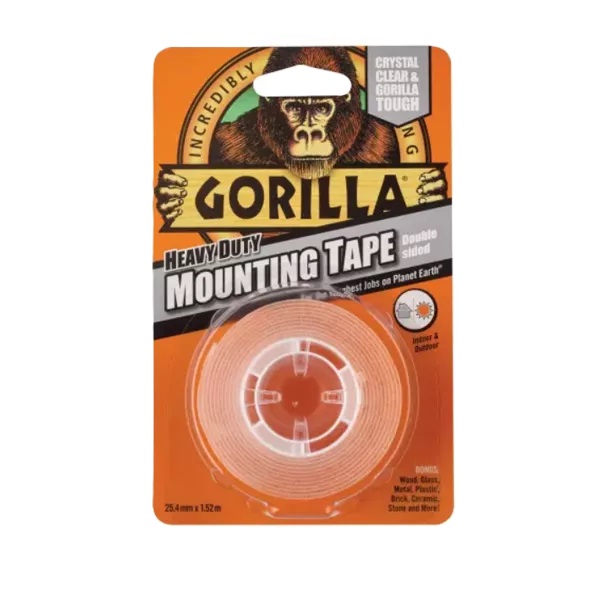 Gorilla 3044101 Crystal Clear Mounting Tape 1.5m