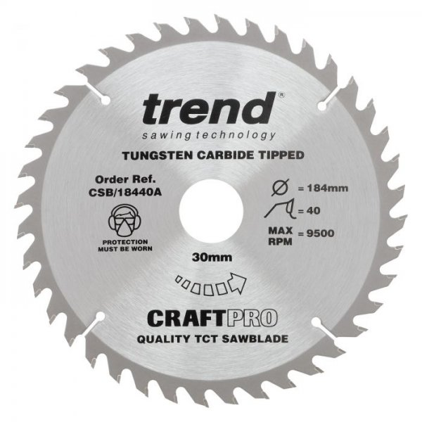 Trend CSB/18440A Craft saw blade 184mm x 40 teeth x 30mm