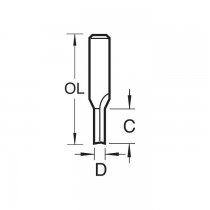 Trend 3/06X1/4TC Two Flute Cutter 2mm Diameter