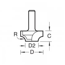 Trend 7/2X1/4TC Ovolo rounding over cutter 5mm radius