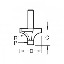 Trend 7E/2X1/4TC Pin Guided Round Over Cutter