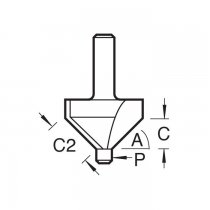 Trend 10H/1X1/4TC Pin guided chamfer bevel cutter 45 degrees