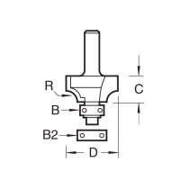 Trend 46/12X1/4TC Bearing guided ovolo cutter 4.8mm radius