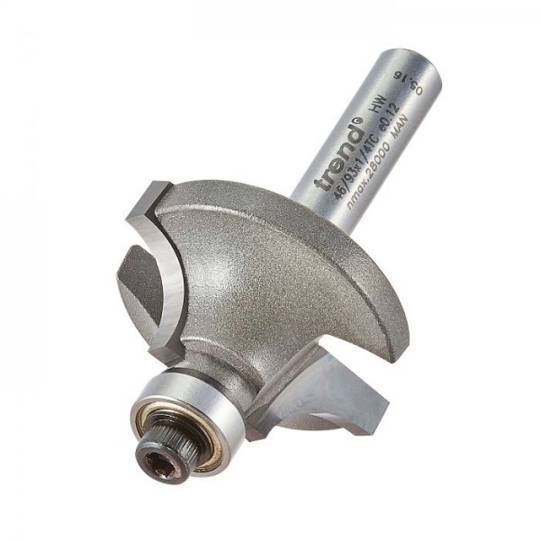 Trend 46/93X1/4TC Bearing guided ovolo cutter 7.9mm radius