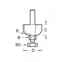 Trend 46/270X1/4TC Bearing guided cove cutter 9.5mm radius