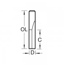 Trend S3/21X1/4STC Two Flute Cutter 6.3mm diameter