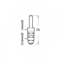 Trend 33/60X1/2 Arbor 33/60 for 1/4 bore tools