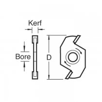 Trend 34/20TC Slotter 6mm kerf 1/4 bore