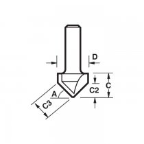 Trend C043X1/4TC Chamfer V groove cutter angle=60 degrees