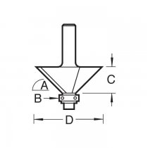 Trend C049X1/4TC Self guided chamfer angle=45 degrees x 12.7mm Cut