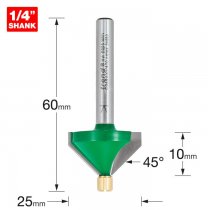 Trend C049AX1/4TC Pin guided chamfer bevel cutter 45 degrees