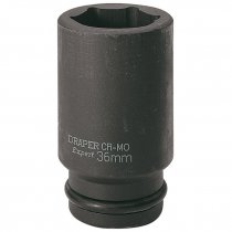 Draper 71940 Expert HI-TORQ® 6 Point Deep Impact Socket, 3/4" Sq. Dr., 36mm