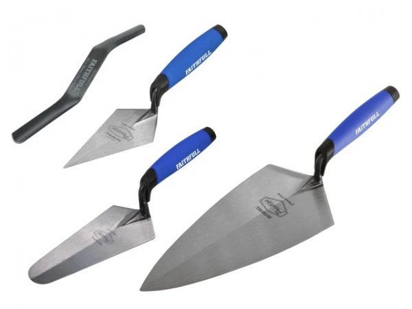 Faithfull FAIPTFSET4 Prestige Professional Brick Trowel Set, 4 Piece