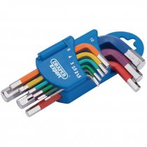 Draper 66126 Expert Metric Coloured Short Arm Hex. Key Set (9 Piece)