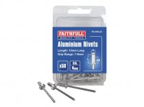 Faithfull FAIAR4L50 Aluminium Rivets 4 x 13mm Long Pre-Pack of 50