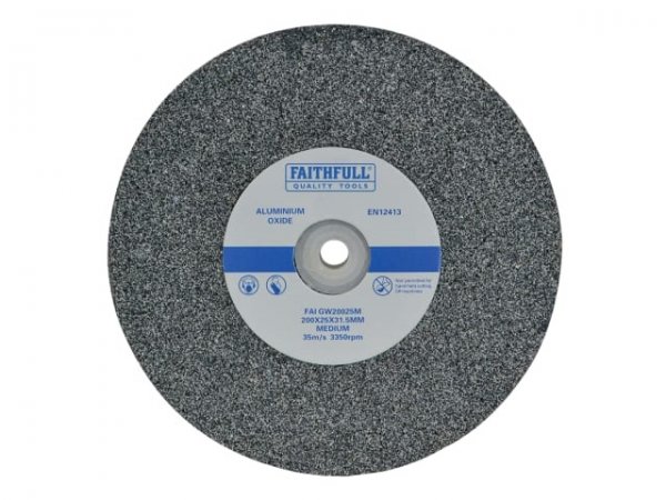 Faithfull FAIGW20025M General Purpose Grinding Wheel 200 x 25mm Medium Alox