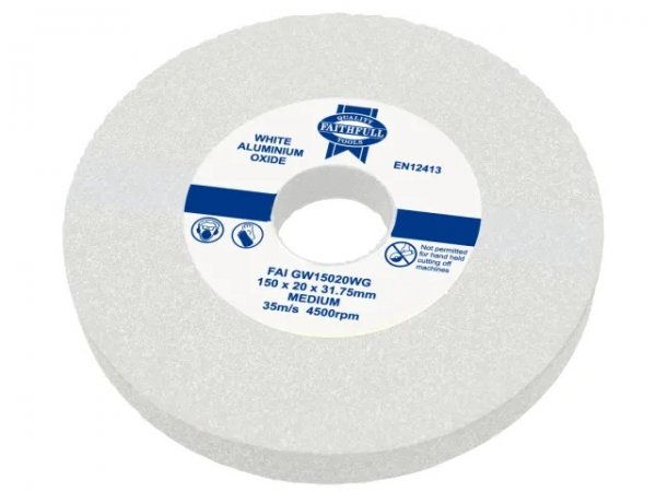 Faithfull FAIGW15020WG General Purpose Grinding Wheel 150 x 20mm White Medium