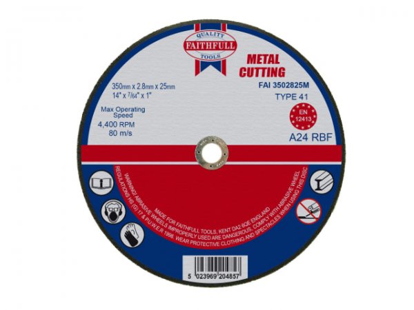 Faithfull FAI3502825M Metal Cut Off Disc 355mm x 25.4mm