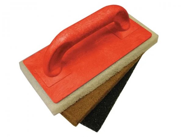 Faithfull FAITLSCOUR3 Scouring Pad Holder + Fine Medium & Coarse Pads