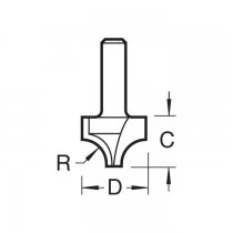 Trend C127X1/4TC Rounding Over 6.3mm Radius x15.9mm Cut