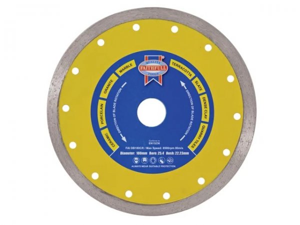 Faithfull FAIDB105CR Diamond Tile Blade Continuous Rim 105 x 16mm