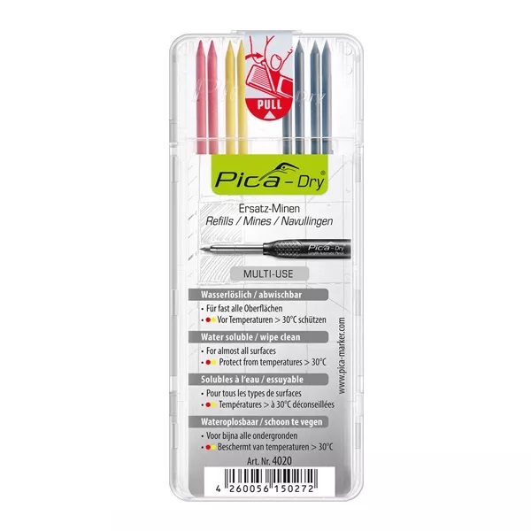 Pica 4020 Pack of Leads MIXED (Red, Yellow and Graphite)