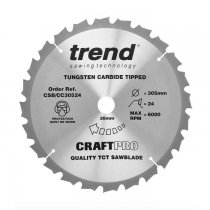 Trend CSB/CC30524 Craft saw blade crosscut 305mm x 24 teeth x 30mm