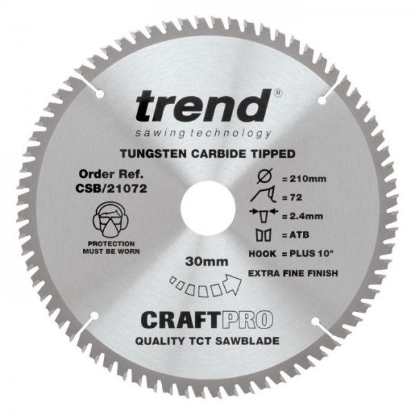 Trend CSB/21072 Craft saw blade 210mm x 72 teeth x 30mm