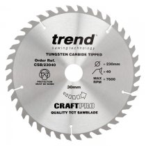 Trend CSB/23040 Craft saw blade 230mm x 40 teeth x 30mm