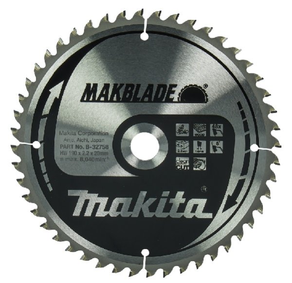 Makita B-32758 Saw Blade, Makblade T.C.T, 190 x 20 mm, 48 Teeth