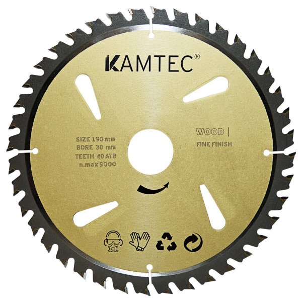 Kamtec KSK1903040 Gold Saw Blade for Wood 190mm x 30mm x 40 Teeth