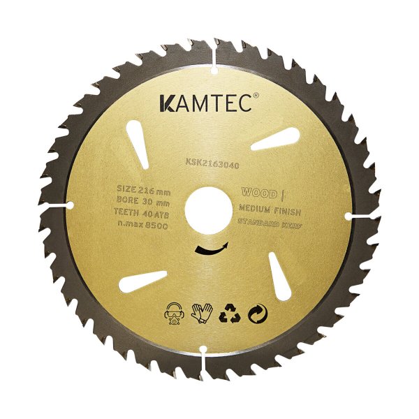 Kamtec KSK2163040 Gold Saw Blades for Wood 216mm x 30mm x 40 Teeth