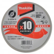 Makita D-18764-10 Cut-Off Wheel 115mm x 22.23mm