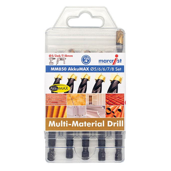 Marcrist 496.601.002 Multi Material Drill Set (hex shank)