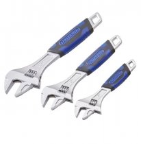 Faithfull FAIAS3PCA Matt Chrome Adjustable Spanner 3 Piece Set