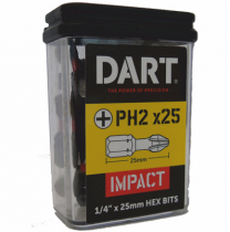 Dart DDIPH2-25 Impact Driver Bit PH2 25mm Pack of 25