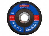 Faithfull FAIFD115120Z Zirconia Abrasive Jumbo Flap Disc ZA120 Grit 115 x 22mm