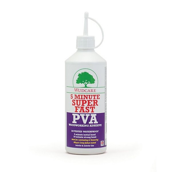 Wudcare WUD13356 5 Minute Super Fast PVA Woodworking Adhesive - 500ml