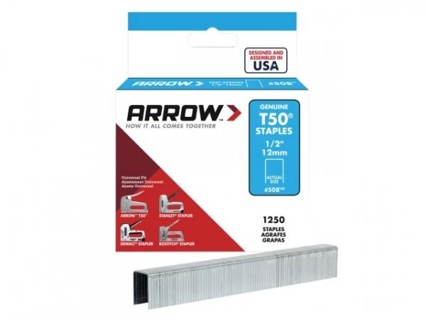 Arrow ARRT5012S T50 Staples 12mm (1/2in) (Box 1250)