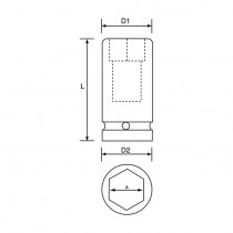 ISS 0823 Six-Point 1/2 inch Square Drive Regular Length – 1.7/16 A/F