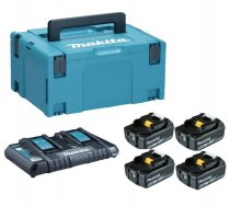 Makita 5AHPOWERPACK Power Pack 4 x 18v 5Ah Batteries, Double Charger and MakPac Case