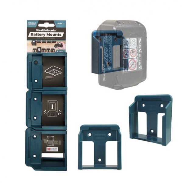 StealthMounts BM-MK-18-BLU-6 Battery Mounts for Makita 18v LXT