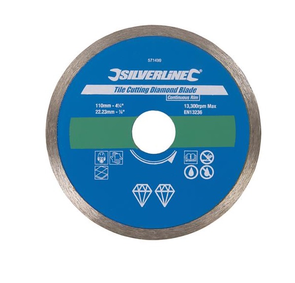 Silverline 571499 Tile Cutting Diamond Blade 110 x 22.23 mm