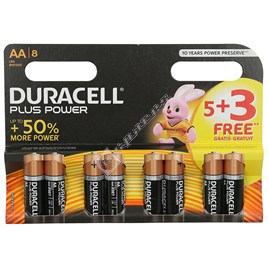 Duracell 1.5V AA Alkaline Battery (8 Pack) PLUS POWER AA 5+3