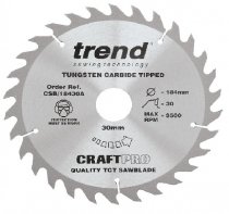 Trend CSB/18430A Craft saw blade 184mm x 30 teeth x 30mm