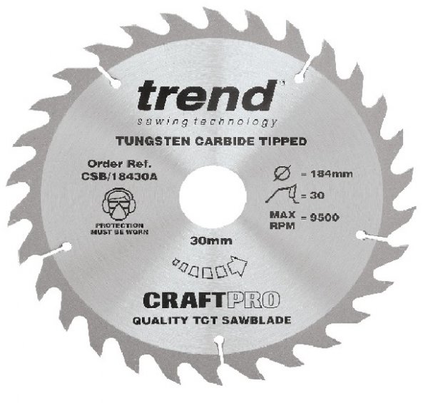 Trend CSB/18430A Craft saw blade 184mm x 30 teeth x 30mm