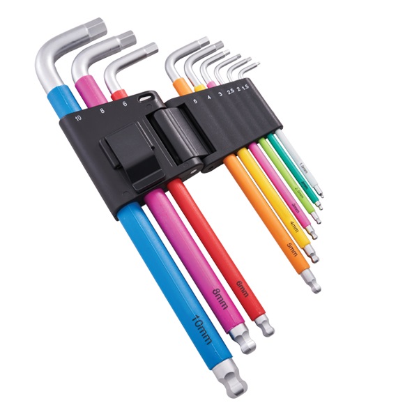 Faithfull XMS24HEXKEYS 9 Piece Colour Coded Hex Key Set