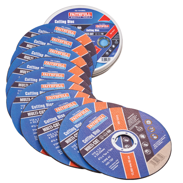 Faithfull XMS24CUTOFF Multi-Cut Discs 115mm (4.5inch) 22.23mm Bore